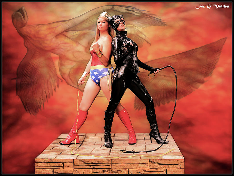 Wonder And Cat Woman Photograph by Jon Volden