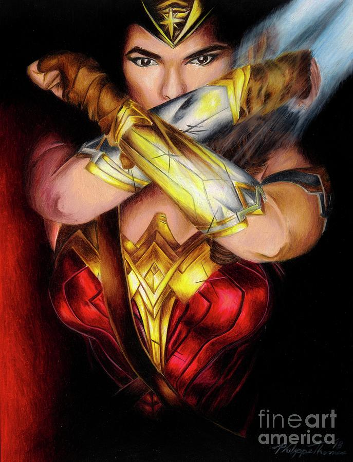 Wonder Woman Drawing by Philippe Thomas
