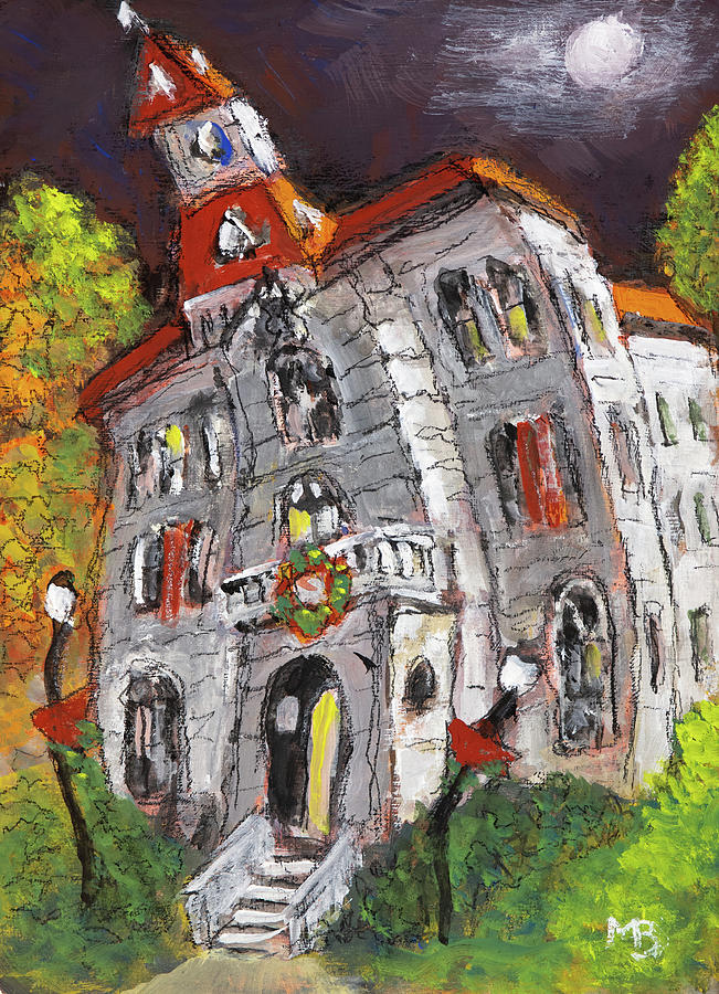 Wonky Courthouse Painting by Mike Bergen