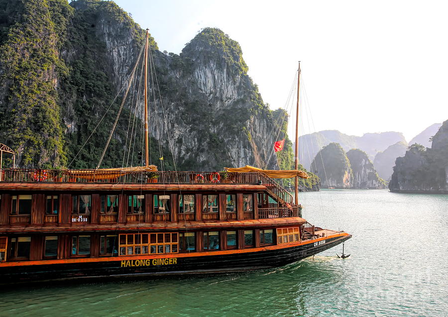 Wood Cruise Vessel Ha Long Bay Vietnam  Photograph by Chuck Kuhn