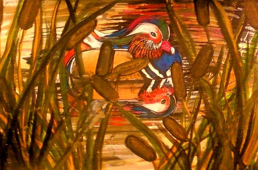 Wood Duck at Peace Painting by Alexandria Weaselwise Busen
