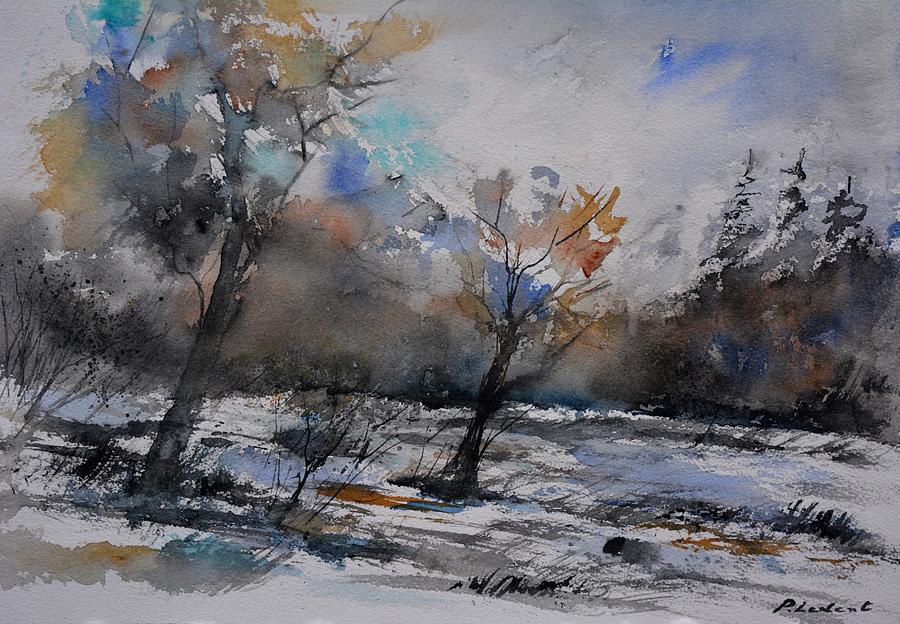 Wood in winter - 5491103 Painting by Pol Ledent
