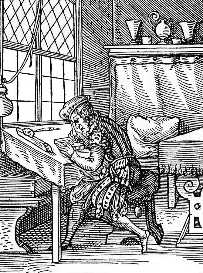Woodcut Block-cutter, 1568 Photograph by Science Source