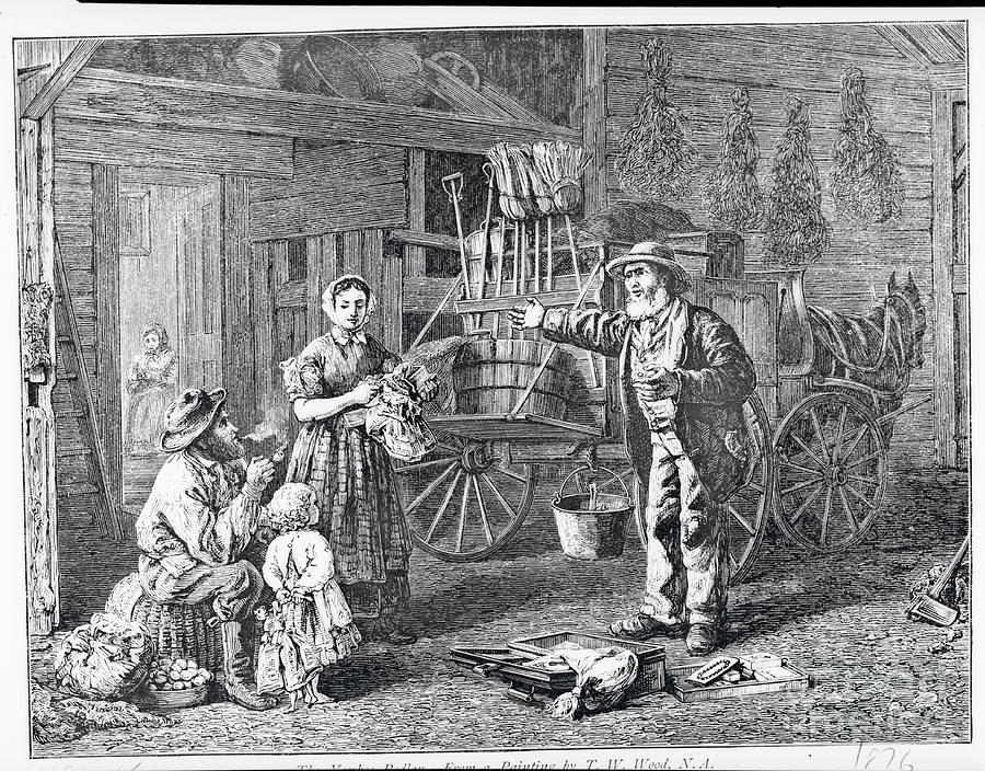 Woodcut Depicting A Yankee Peddler Photograph by Bettmann