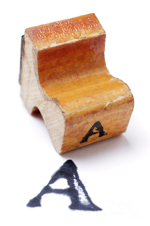 Wooden Alphabet Stamp Letter A Photograph by Donald Erickson
