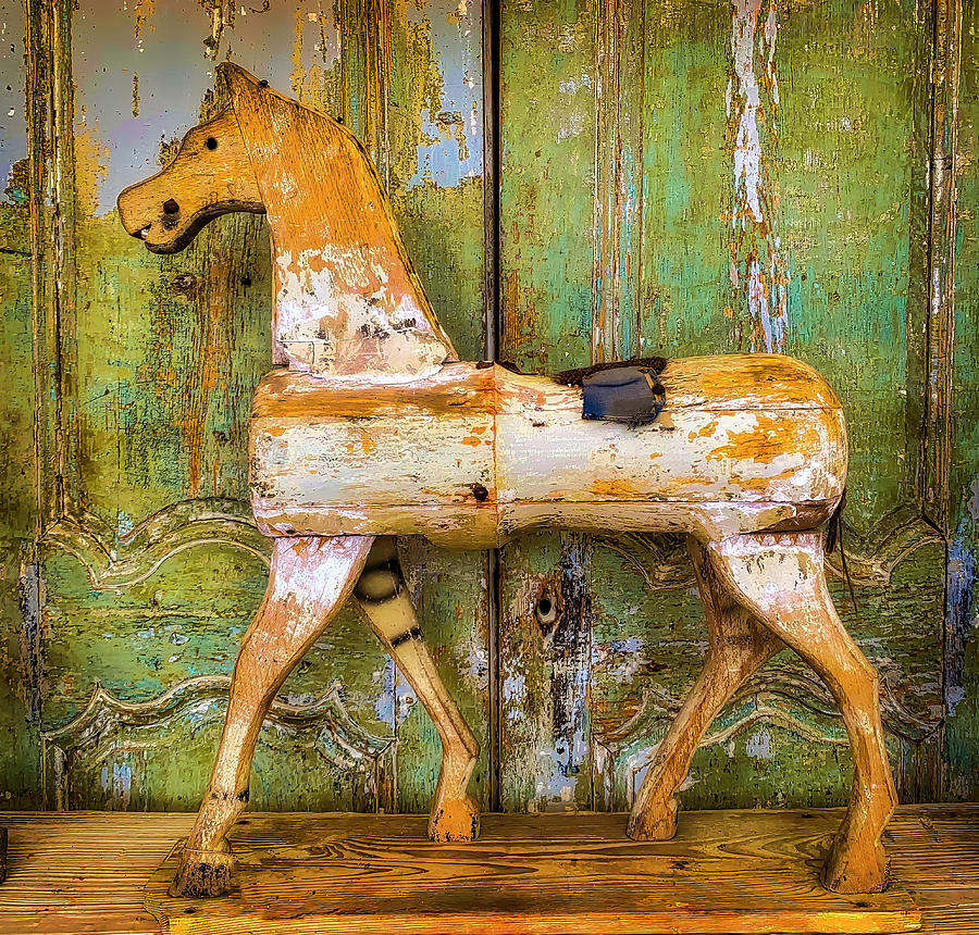 Wooden Antique French Horse Photograph by Garry Gay