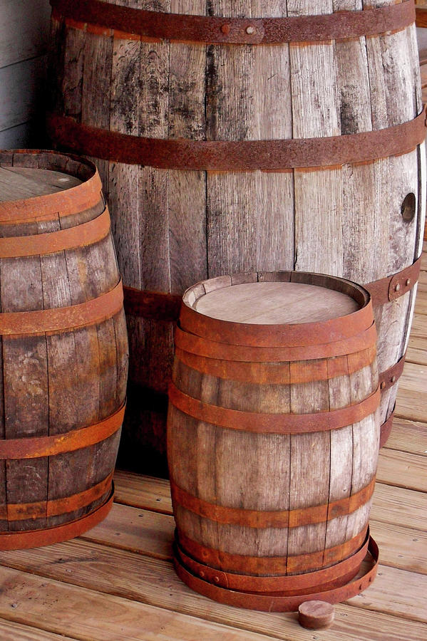 Wooden Barrels Photograph by Val Arie