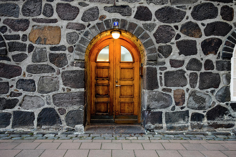Wooden Door In Illuminated Doorway, Set Photograph by Blackestockphoto