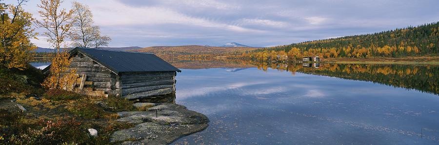 Wooden Hut At The Lakeside, Sweden Photograph by Panoramic Images