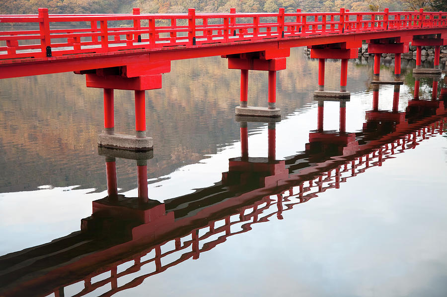 Wooden Japanese Bridge Photograph by Ooyoo