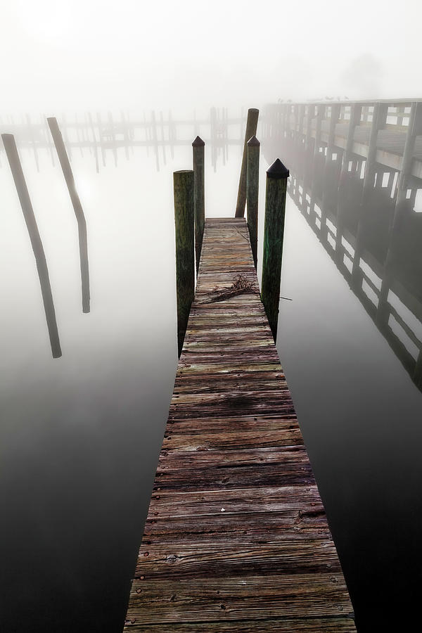 Wooden Jetty In The Morning Fog Photograph by John Wang