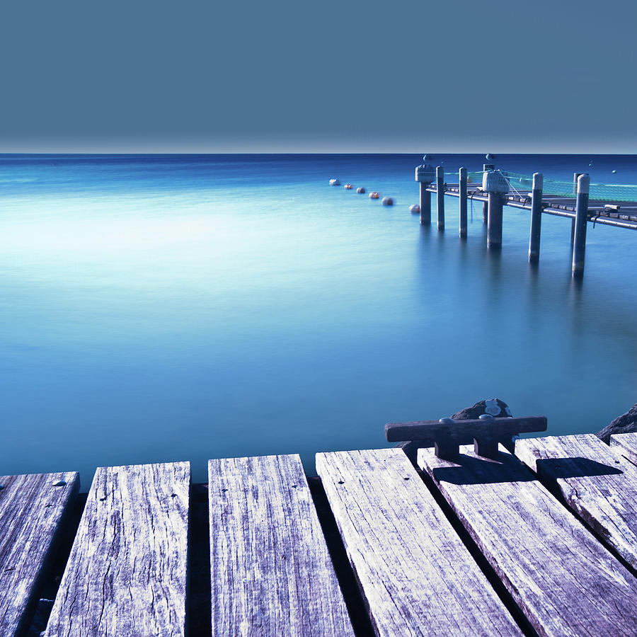 Wooden Jetty With Beautiful Blue Sea Photograph by Zmi66 From