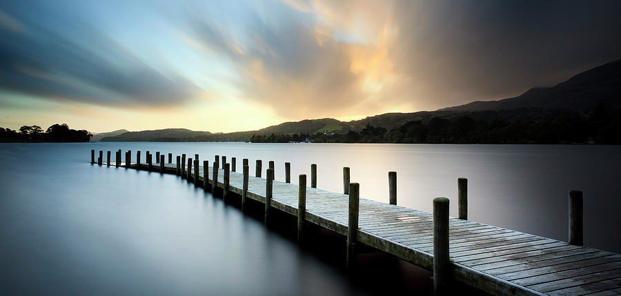 Wooden Landing Jetty On Coniston Water Photograph by Travelpix Ltd ...