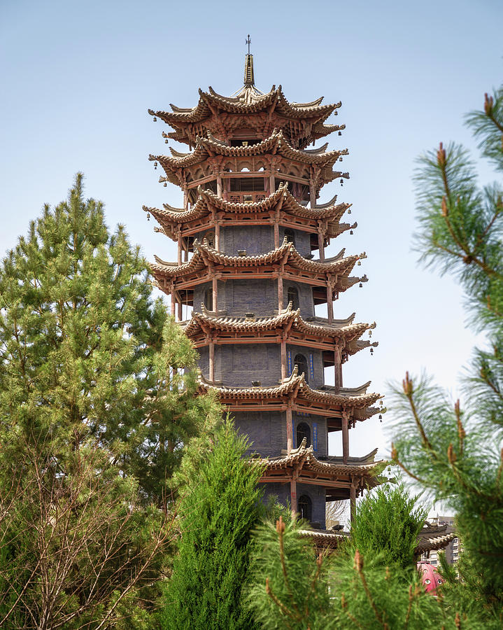 Wooden Pagoda Temple Zhangye Gansu China Photograph by Adam Rainoff