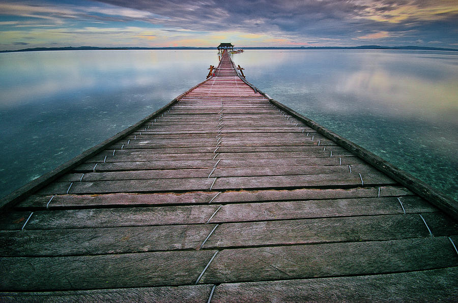 Wooden Pier Photograph by Landscape Artist