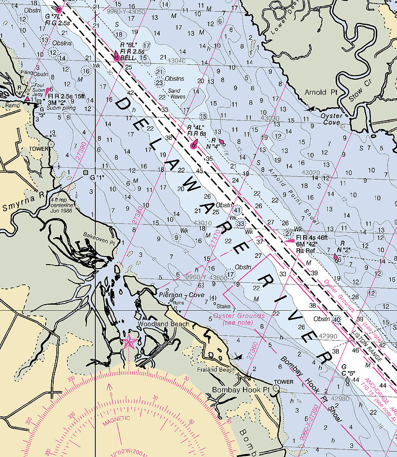 woodland-beach-delaware-nautical-chart-mixed-media-by-sea-koast-fine