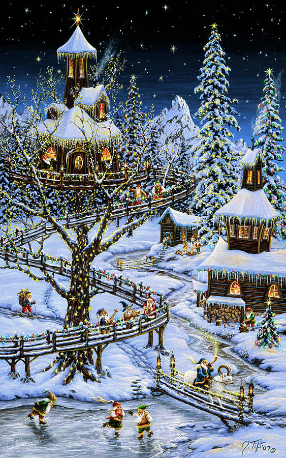 Woodland Holiday Painting by Jeff Tift
