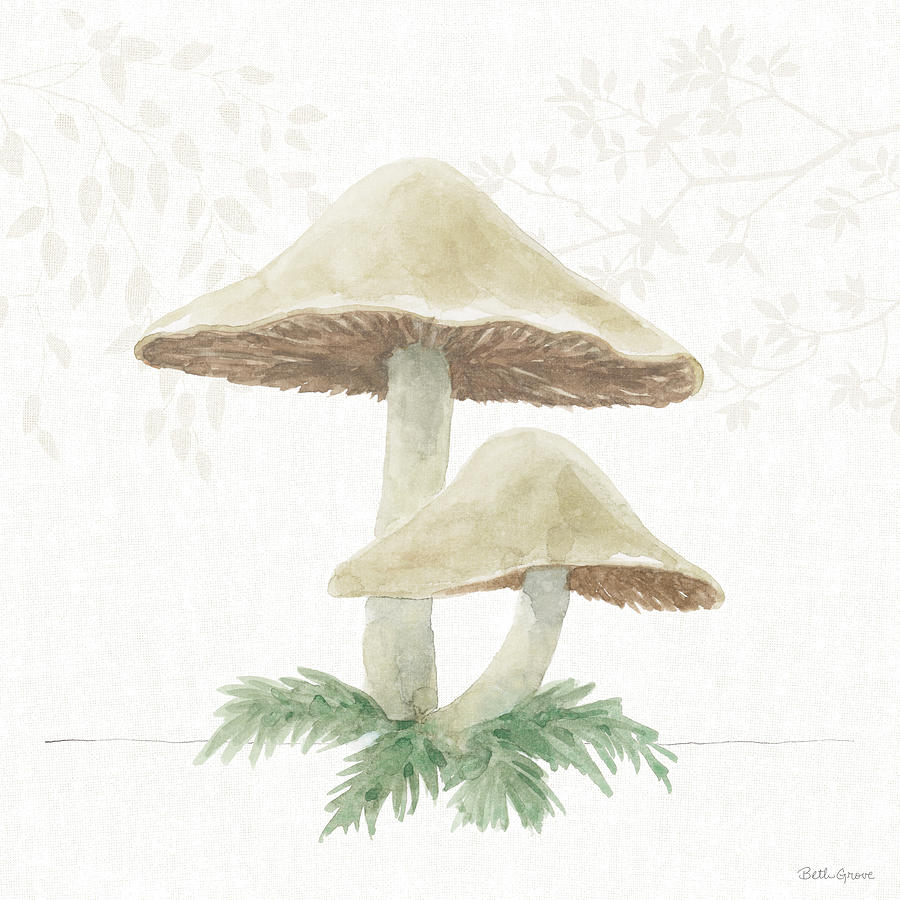 Mushroom Painting - Woodland Love Vi by Beth Grove