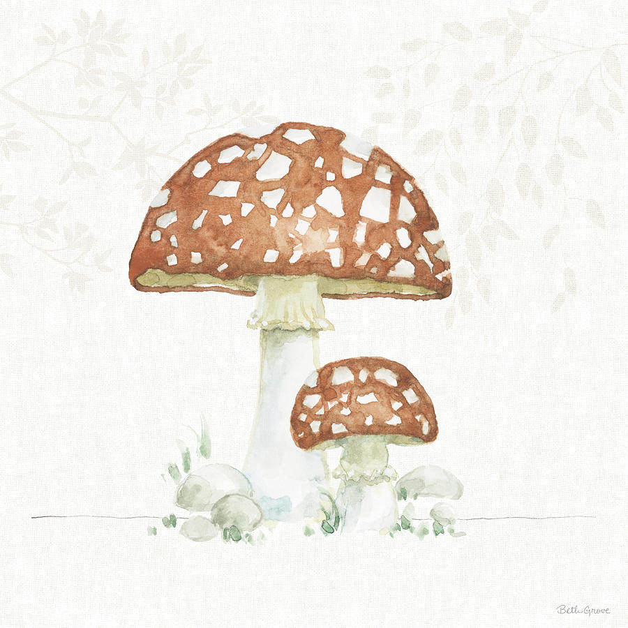Mushroom Painting - Woodland Love Vii by Beth Grove