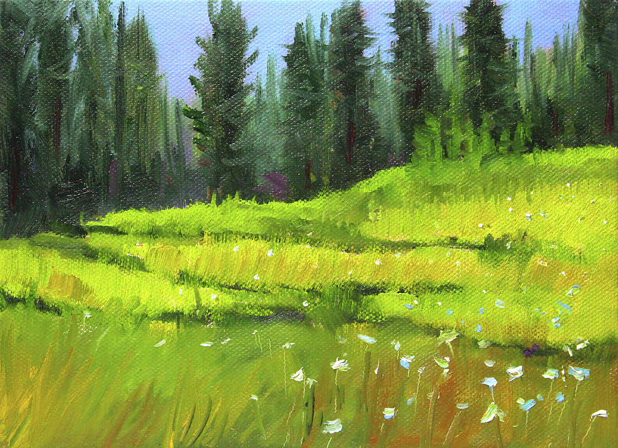 Woodland Meadow Painting by Nancy Merkle