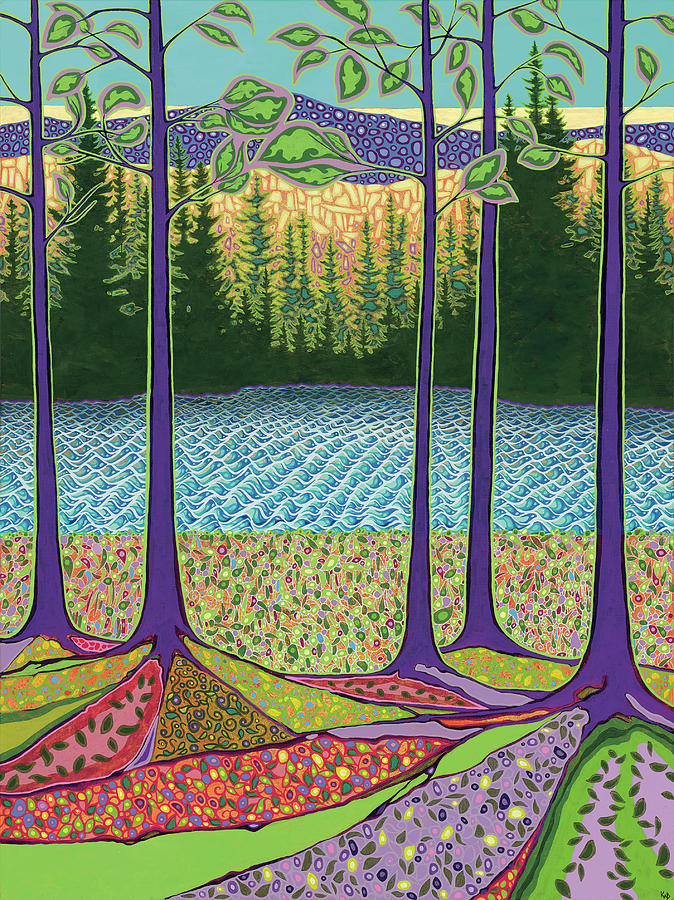 Woodland Stories Painting by Karen Williams-Brusubardis
