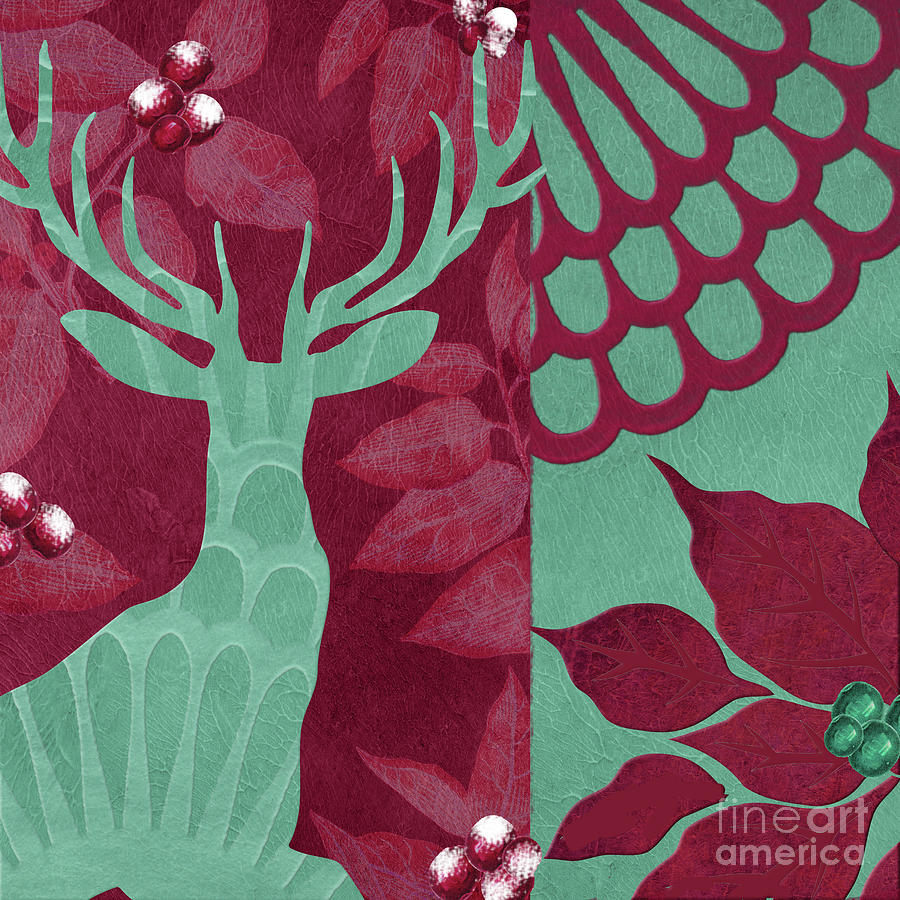 Christmas Deer Painting - Woodland Winter Deer by Mindy Sommers
