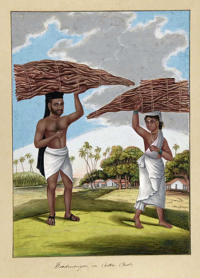 Woodmonger in Culla Caste, from Indian Trades and Castes. Painting by Anonymous Indian 19th century