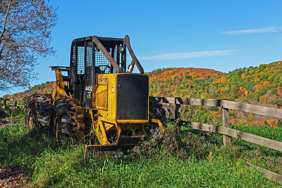 Woodstock Vermont Tractor Fall Colors VT Photograph by Toby McGuire