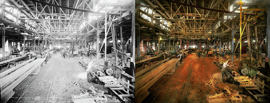 Woodworker - Board stiff 1905 - Side by Side Photograph by Mike Savad