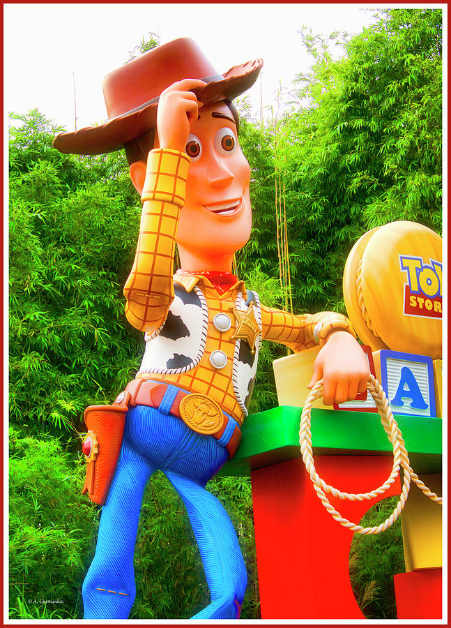 Woody Statue, Toy Story Land, Disney Studios, Walt Disney World Photograph by A Macarthur Gurmankin