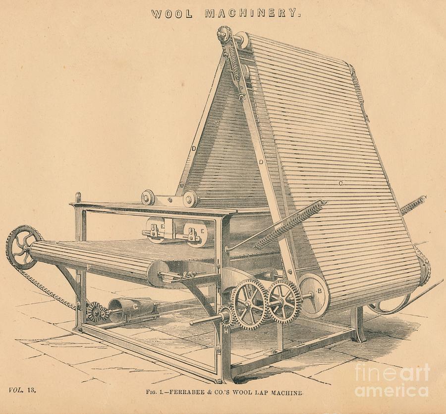 Wool Machinery Ferrabee & Co.s Wool Lap Drawing by Print Collector