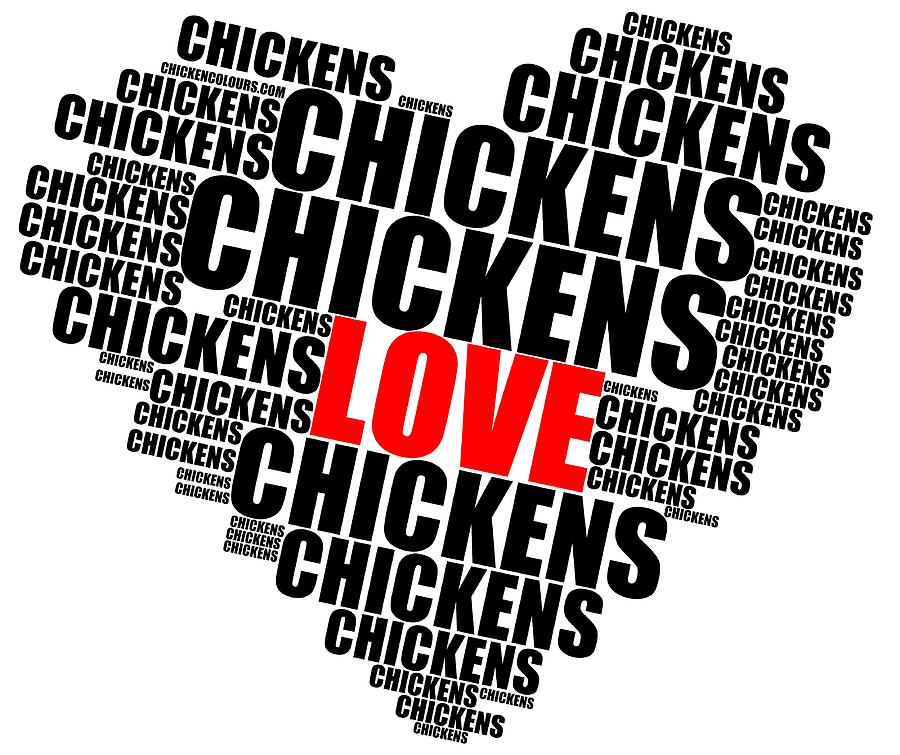 Wordcloud love chickens black by Sigrid Van Dort Wordcloud love chickens black by Sigrid Van Dort