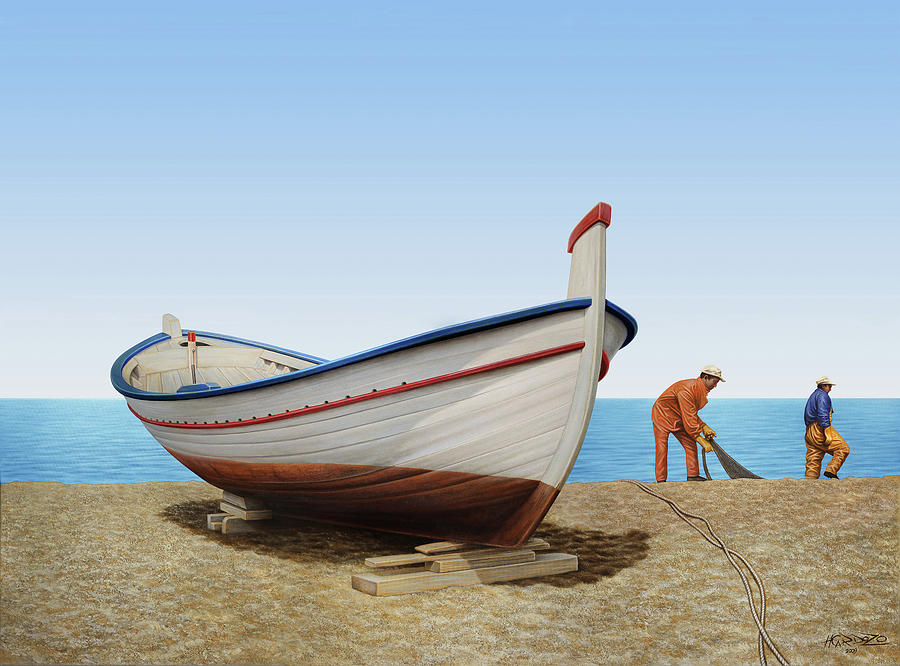 Boat Painting - Work in Progress by Horacio Cardozo