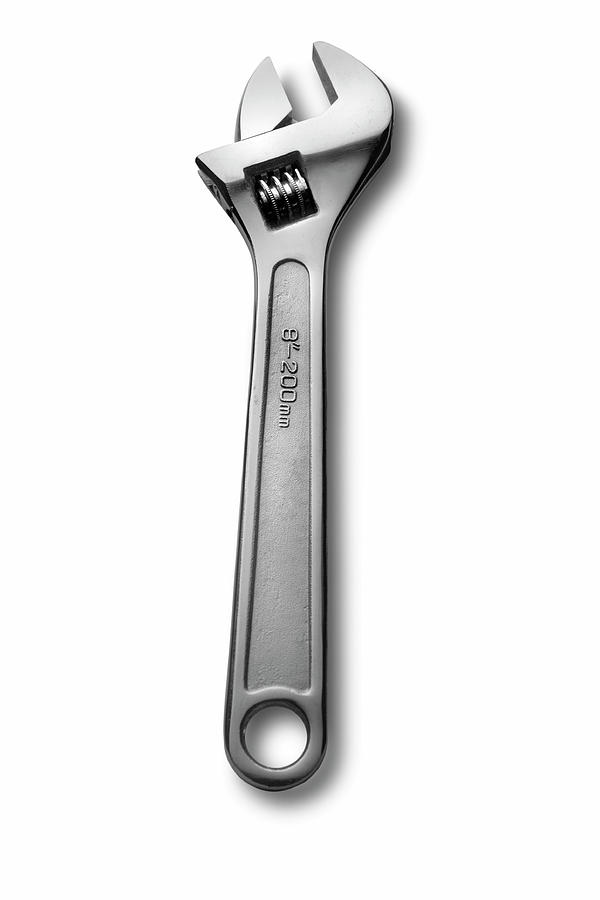 Work Tools Adjustable Wrench Isolated Photograph by Floortje