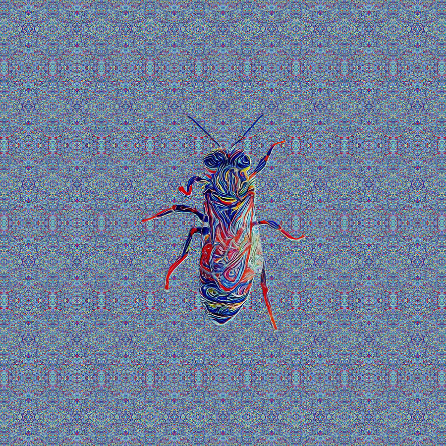 Insects Digital Art - Worker Honey Bee 02 by Diego Taborda