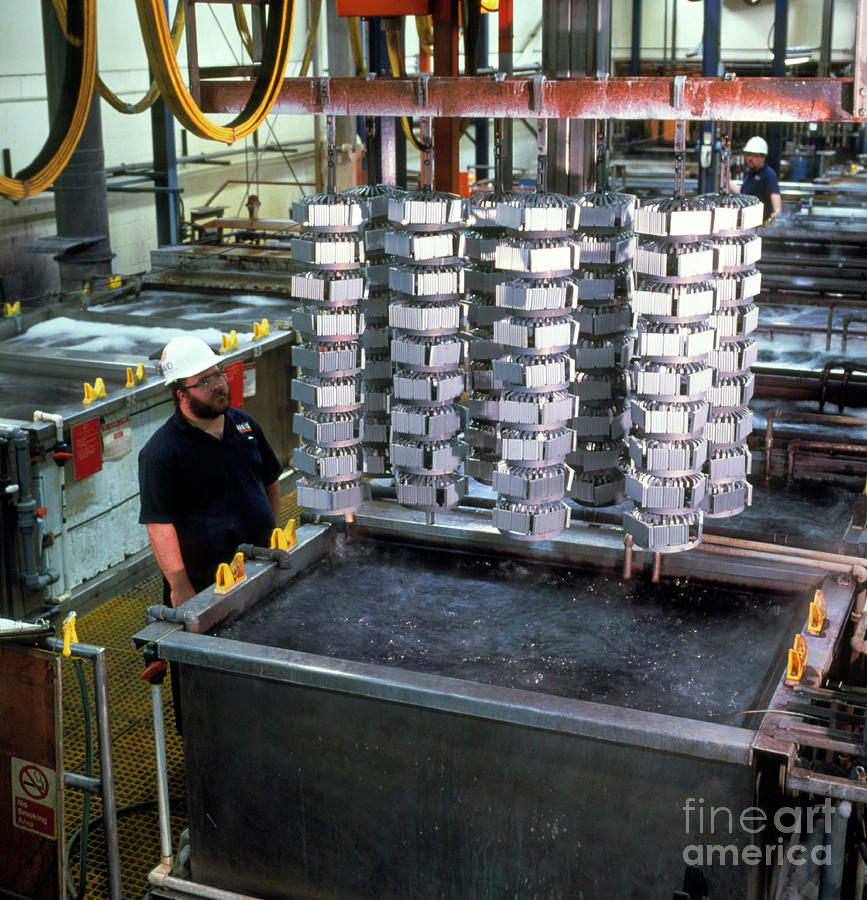 Worker With Electroplating Equipment Photograph by Sam Ogden/science Photo Library