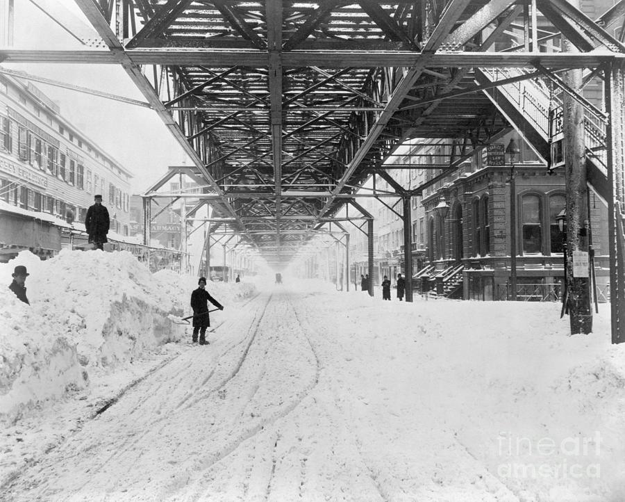Workers Clearing After Blizzard Photograph by Bettmann