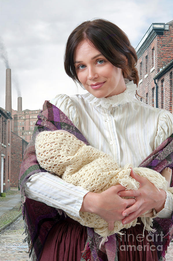 Working Class Victorian Woman With Baby Photograph by Lee Avison