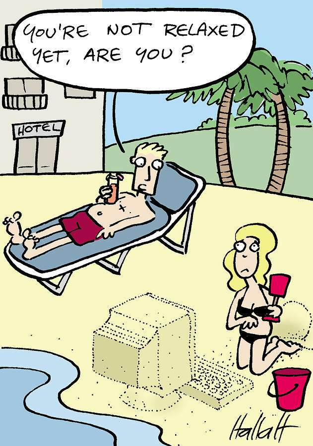 Working Holiday Drawing by Alex Hallatt Working Holiday Drawing by Alex Hallatt