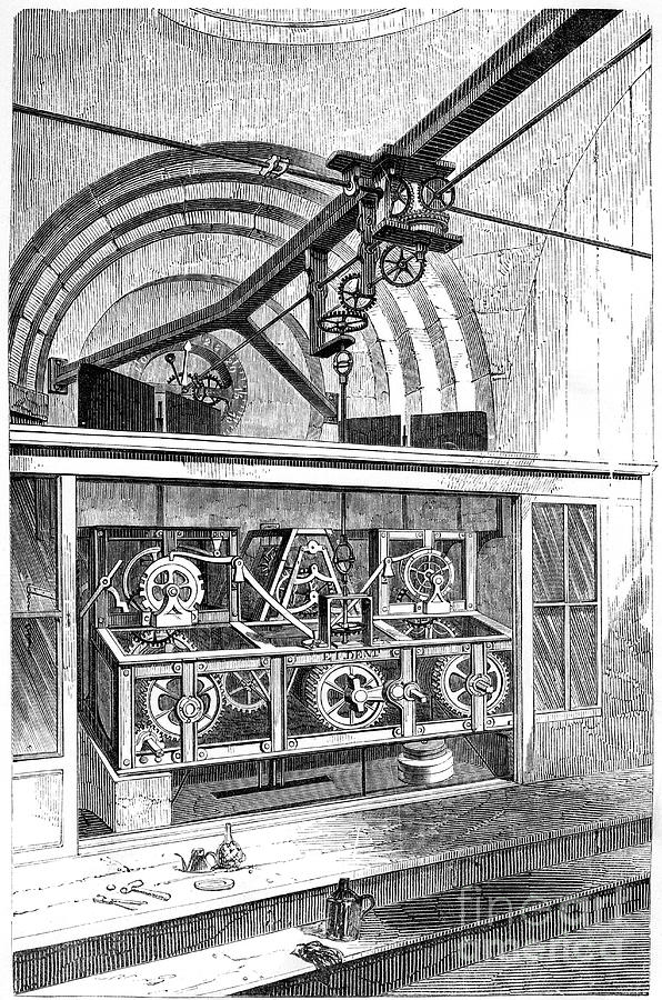Working Parts Of The Clock At The Royal Drawing by Print Collector