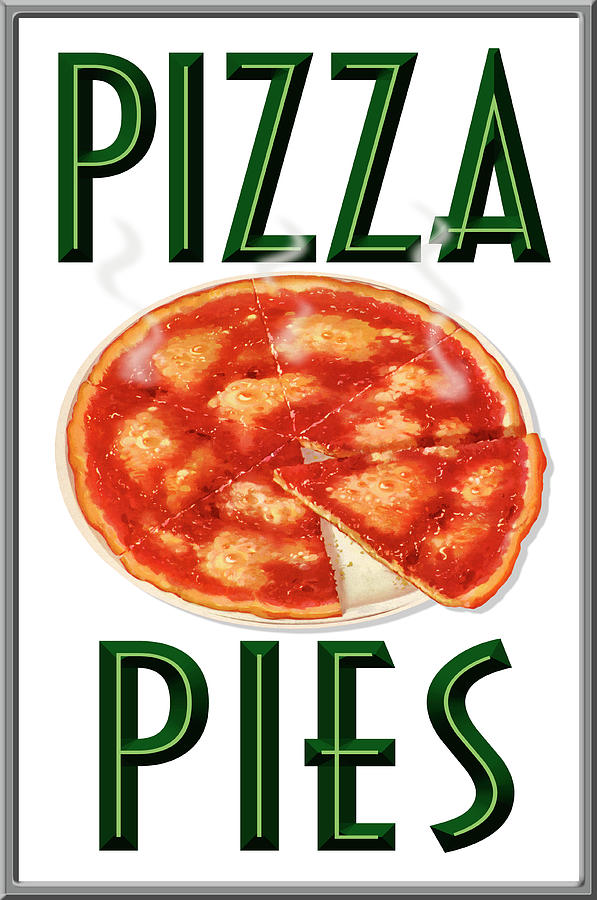 Vintage Digital Art - Working Pizza by Retroplanet