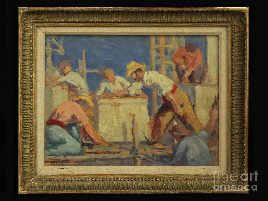 Workmen, 1910 Painting by Maximilien Luce