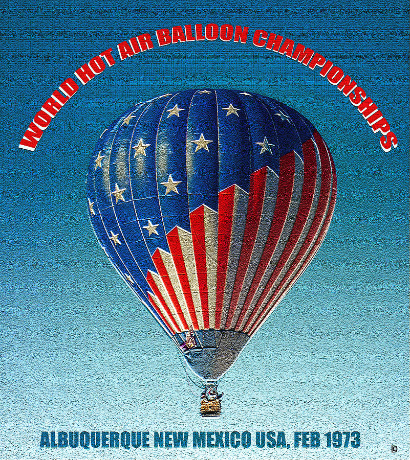 World hot air balloon championships 1973 vintage poster A Mixed Media by David Lee Thompson