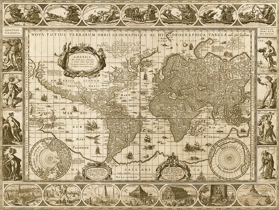 World Map - 1606 Painting by Unknown - Fine Art America