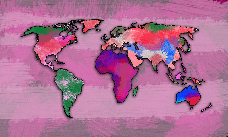 World Map 6 By Artist Singh Gallery Mixed Media By Artguru Official Maps Pixels 7304