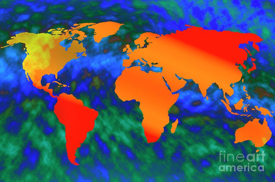 World Map And Climate Change Photograph by Victor De Schwanberg/science Photo Library