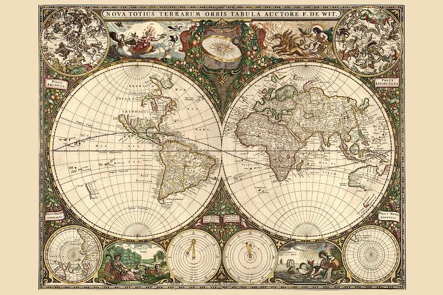 World Map Painting by Frederick de Wit - Pixels