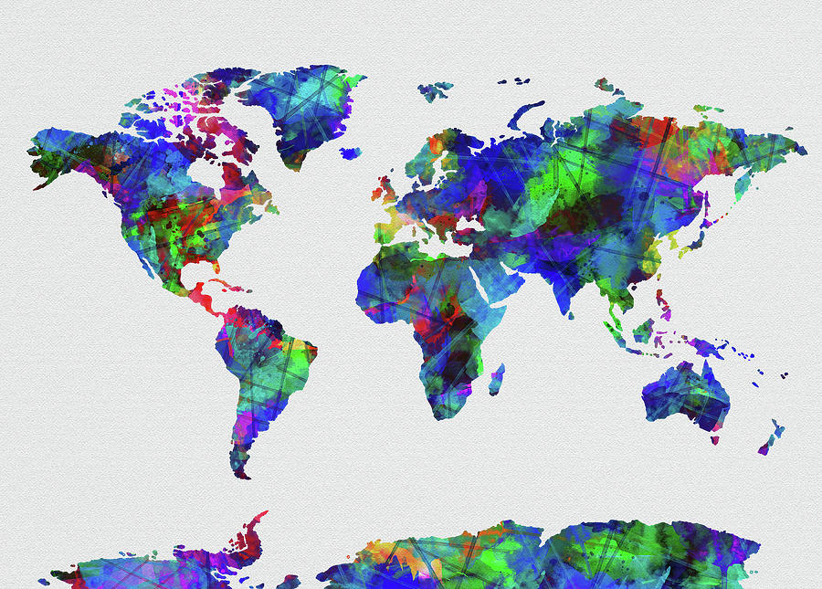 World Map Watercolor 5 Digital Art