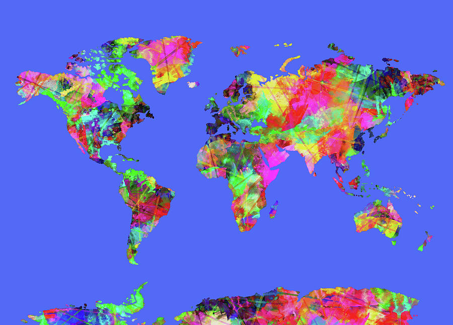 World Map Watercolor 6 Digital Art