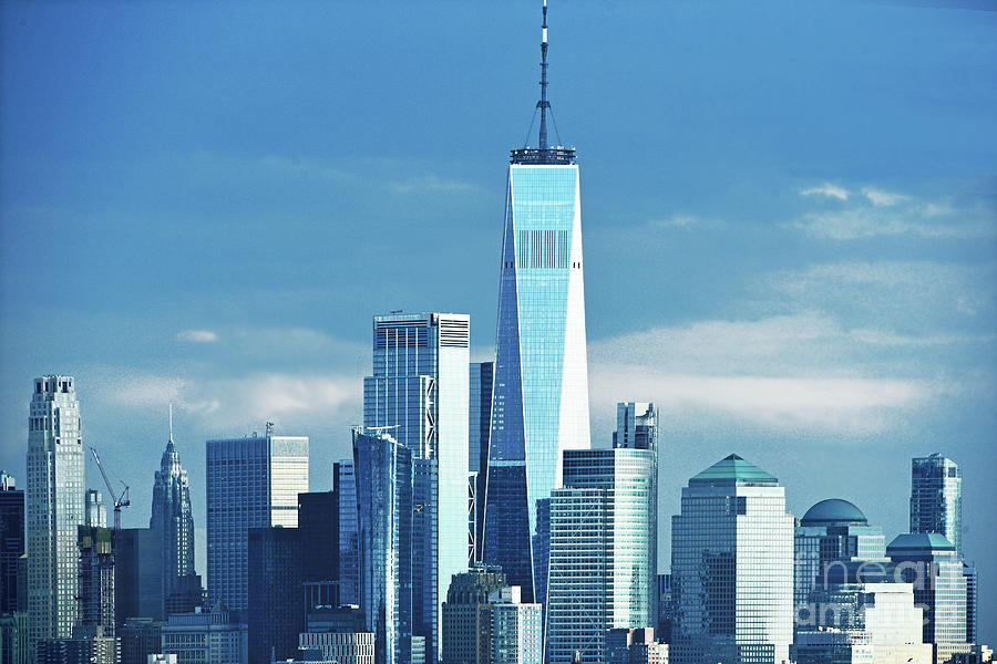 World Trade Center Hazy Day Blues Photograph
